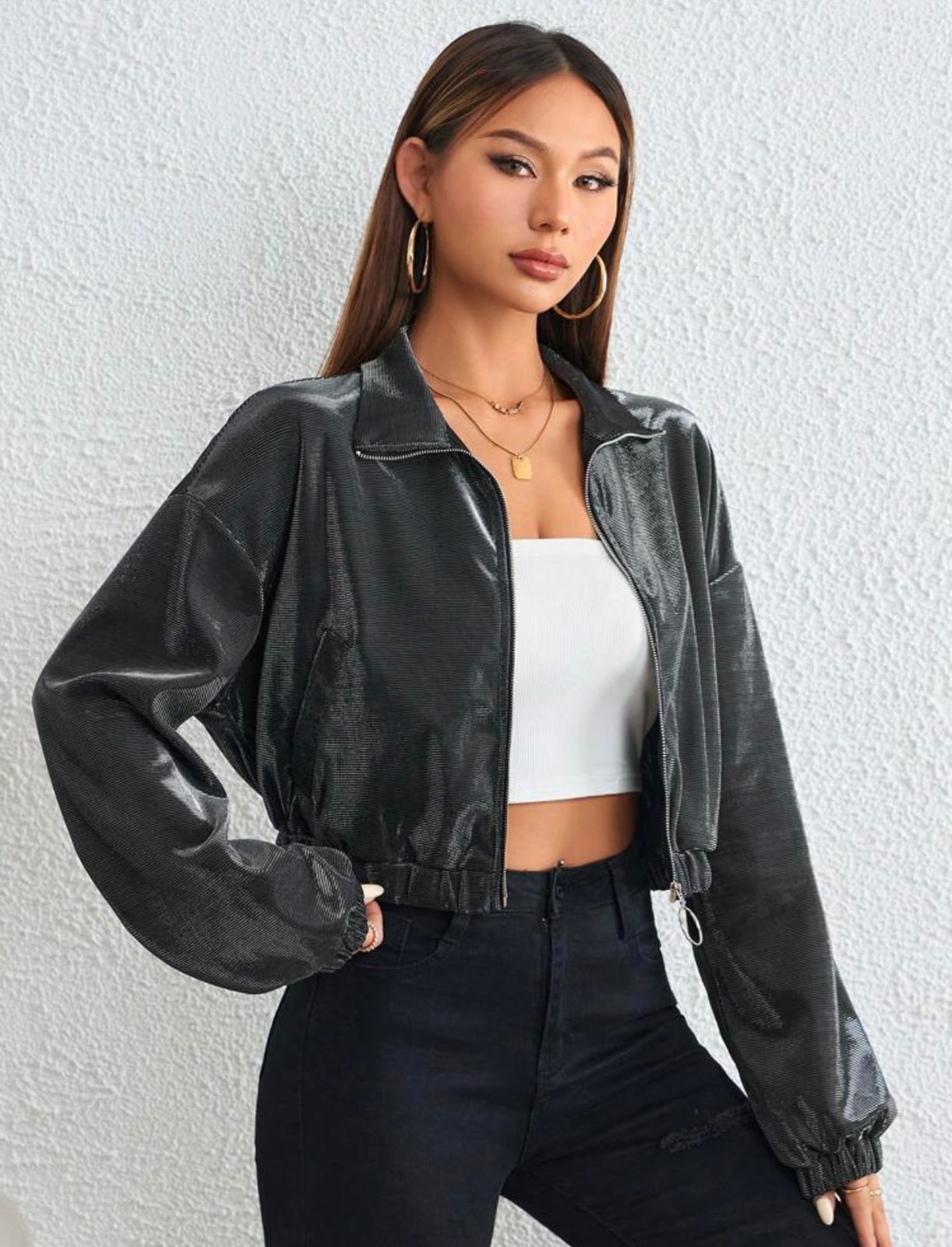 🎀Chaqueta Gris Plata🎀