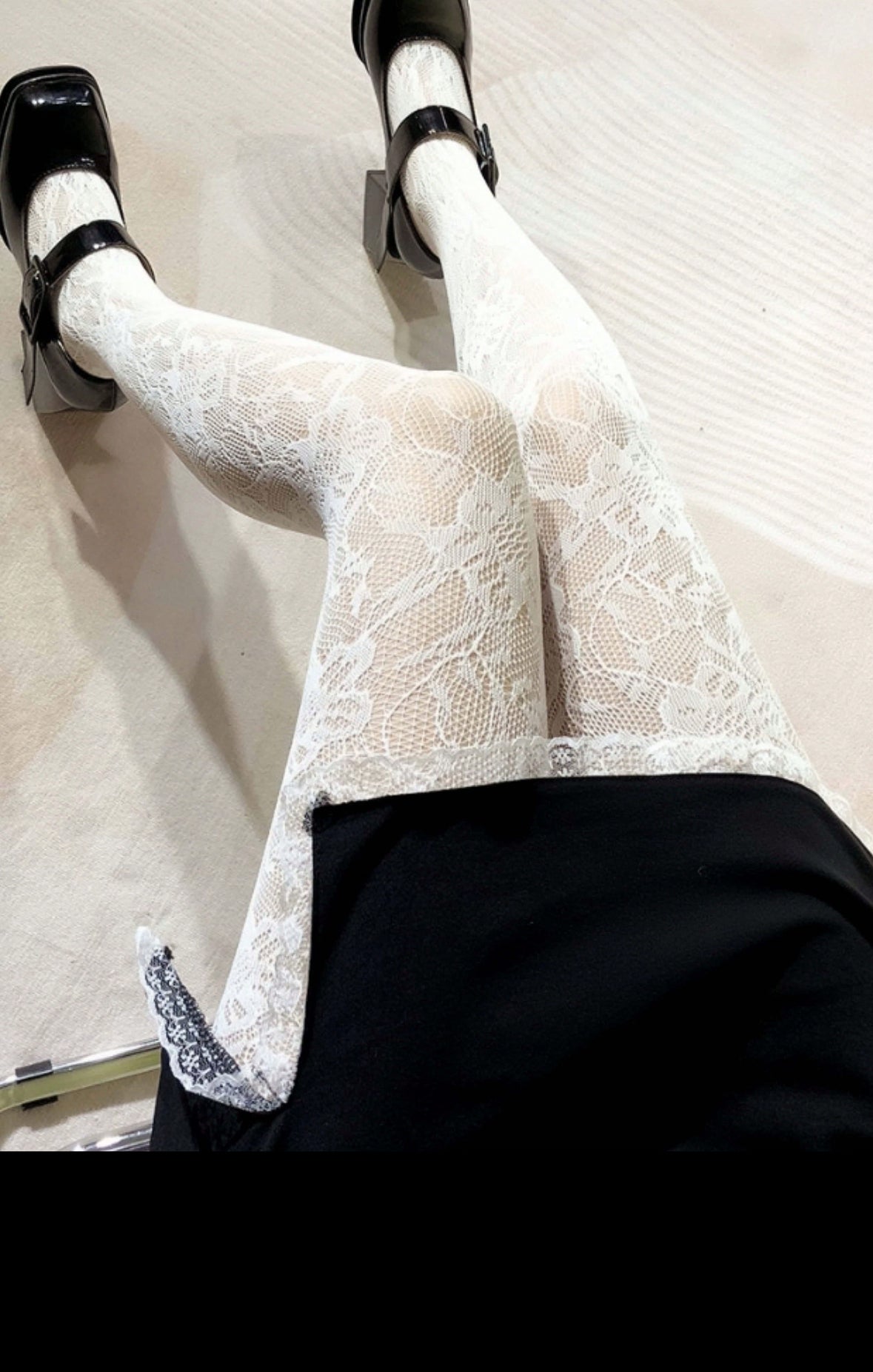 🎀Medias Malla Flor Blanca🎀